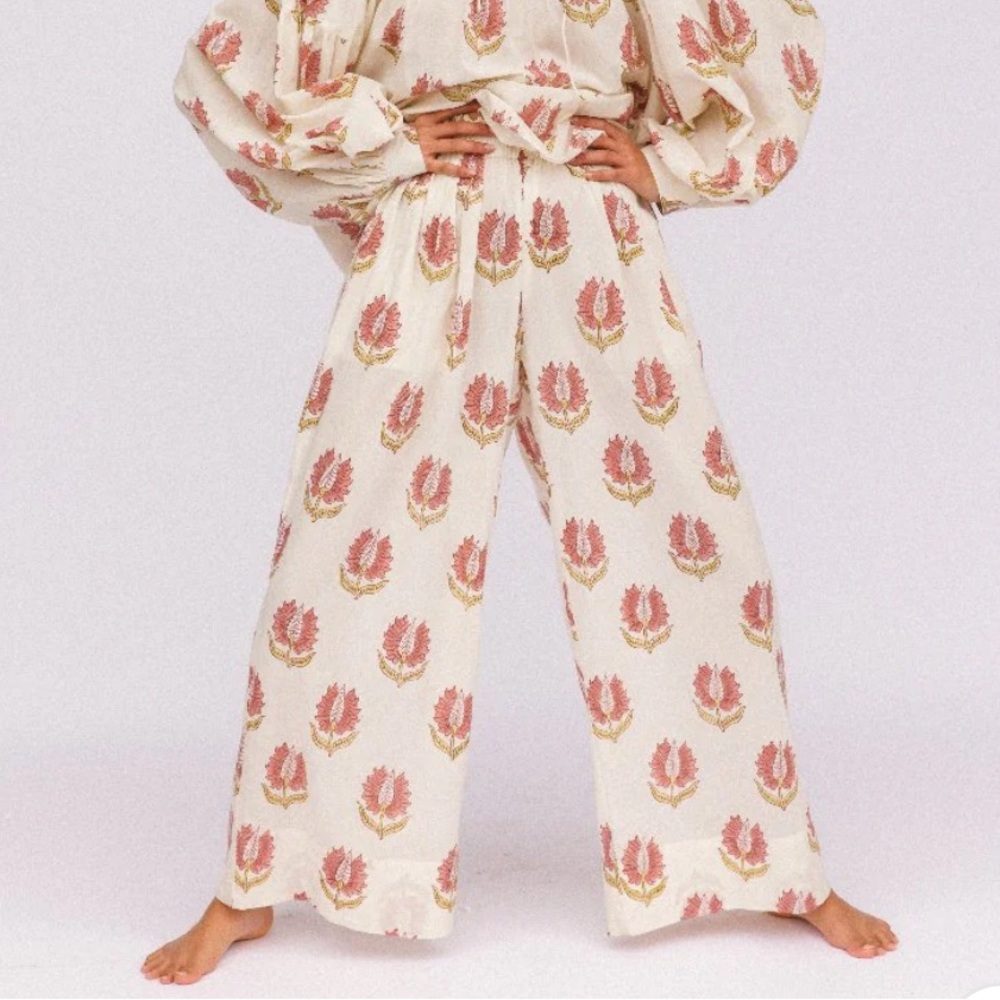 Daughters of India Ria Pants-Strawberry Cream
